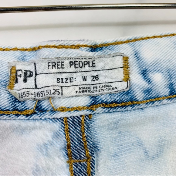 Free People Bleached Raw Hem Denim Shorts - Picture 6 of 7